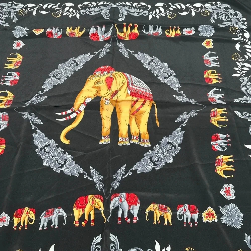 Jim Thompson Vintage Large Thai Silk Elephant Print